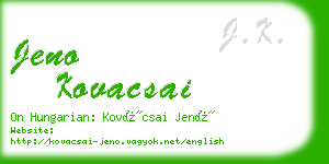 jeno kovacsai business card